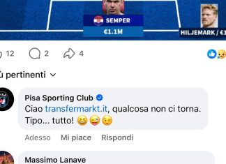 Il Pisa, “Caro Transfermarkt, non ci torna niente dei vostri dati”